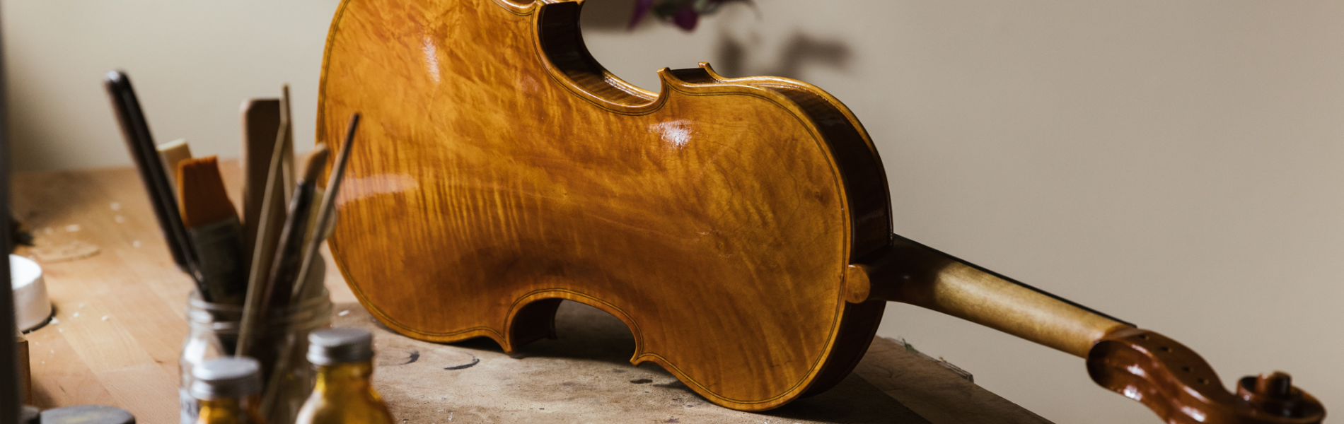 Emma Hardy from Hardy Violins making a violin.