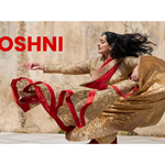 A woman, in Persian clothing, dances. Overlaid on the image is the word 'Roshni' in red text.