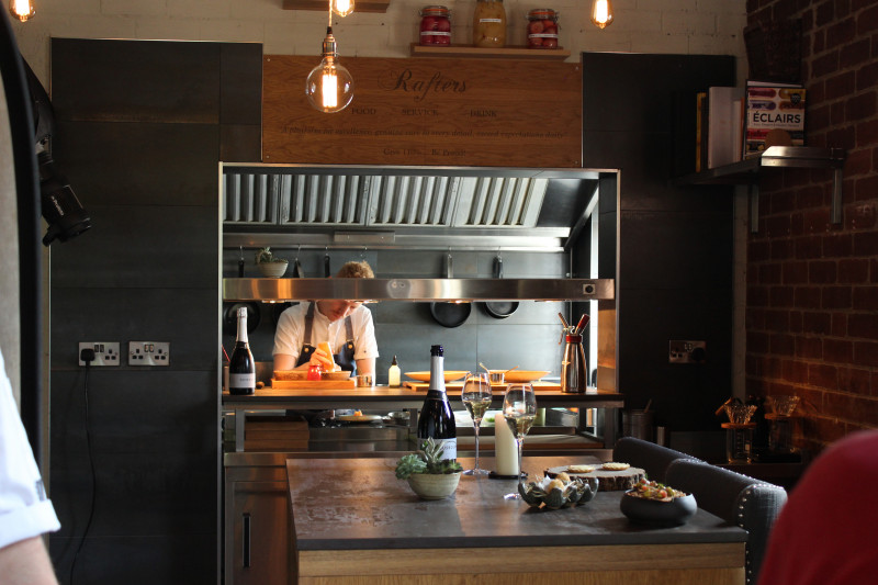 A working restaurant kitchen.