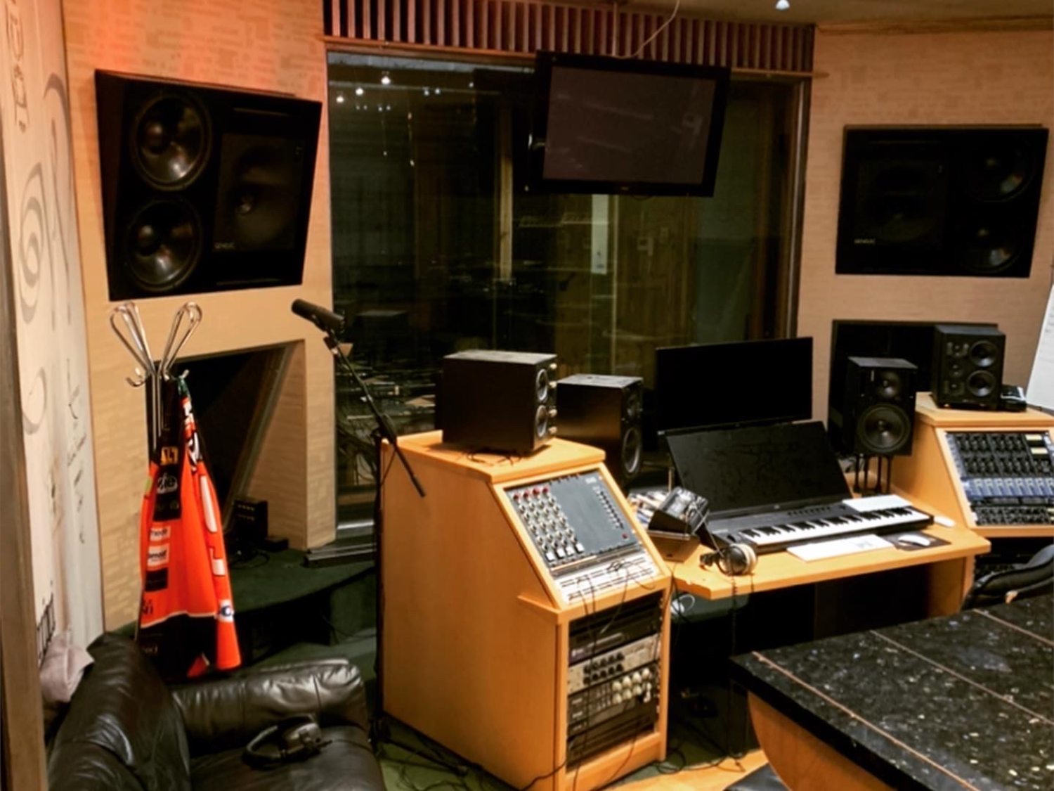 A mixing desk in the Steelworks Studios.