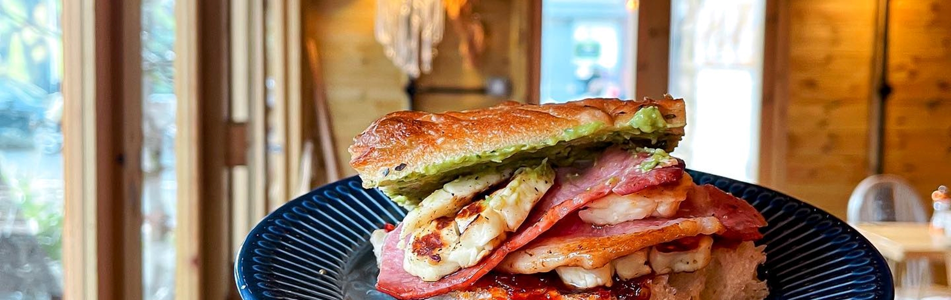 A bacon sandwich at Aesthete Coffee + Kitchen.