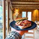 A bacon sandwich at Aesthete Coffee + Kitchen.