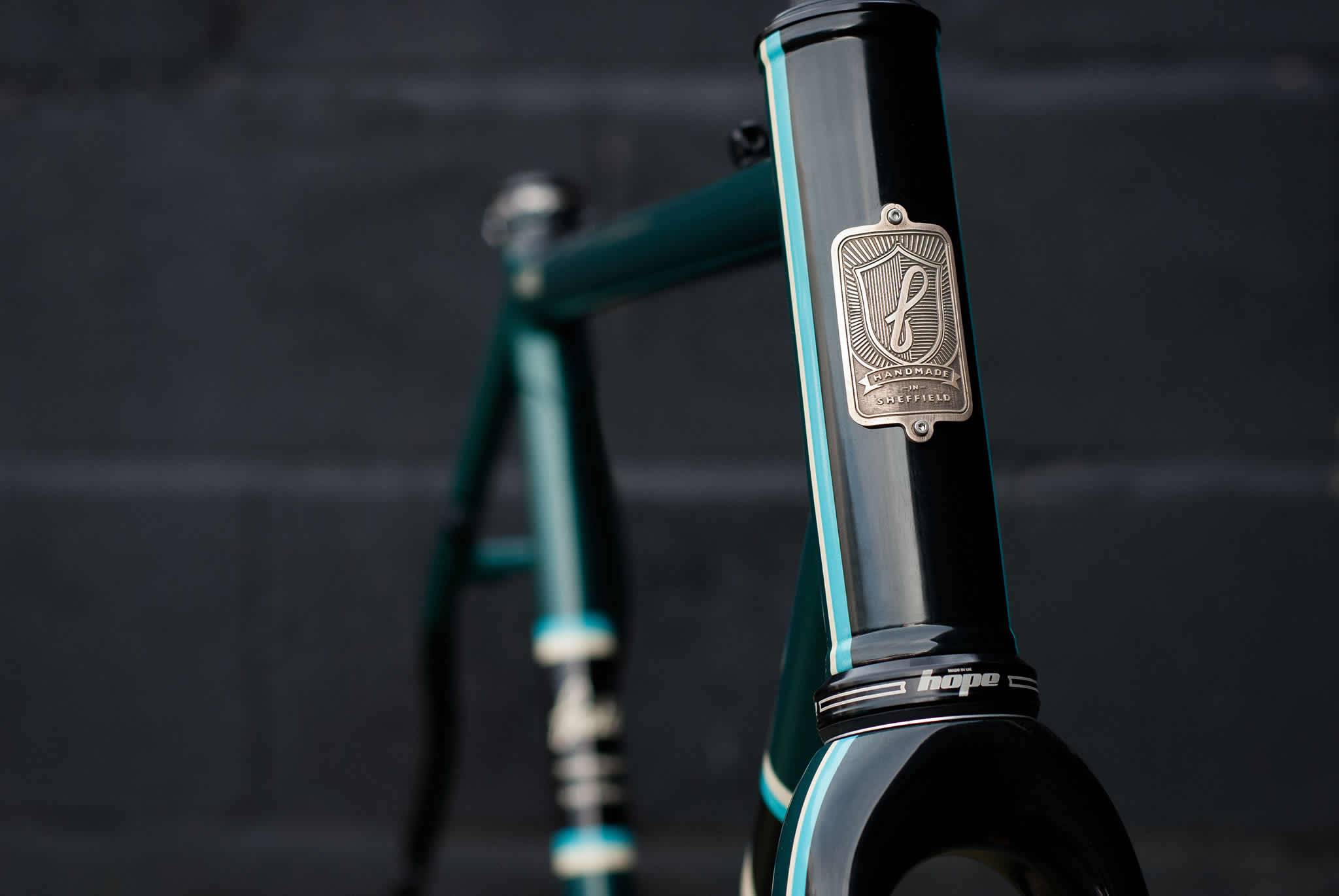 Close of the frame of a racing bike.