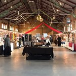 The upper hall at Kelham Island Museum with stalls and festive decorations