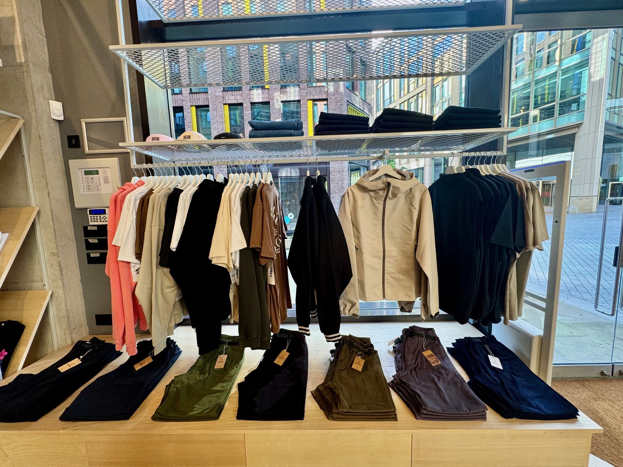 Clothes on display at The Cream Store.