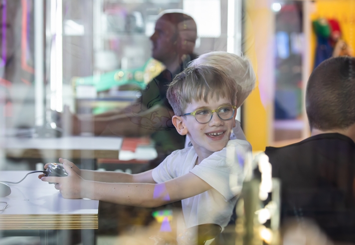 Children having fun at the National Videogame Museum.