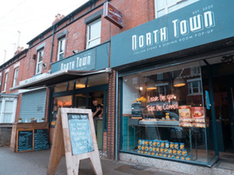 The exterior of North Town.