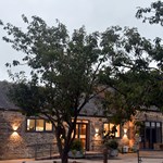 Farm buildings at dusk at Whirlow Hall Farm.