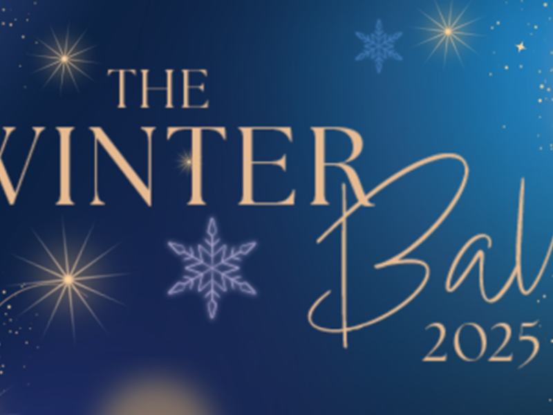 A starry night sky with the words 'The Winter Ball 2025'.