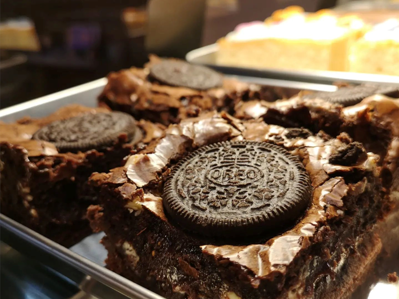 Orio brownies at the Builder's Brew Café