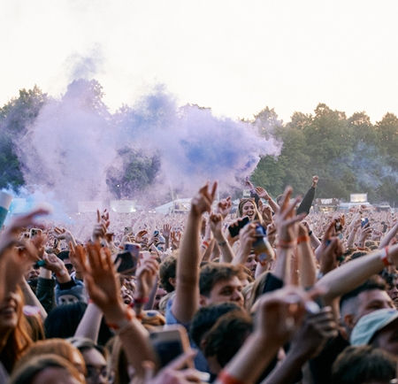 A huge crowd enjoying The Arctic Monkeys, who are playing live at Hillsborough Park in Sheffield.