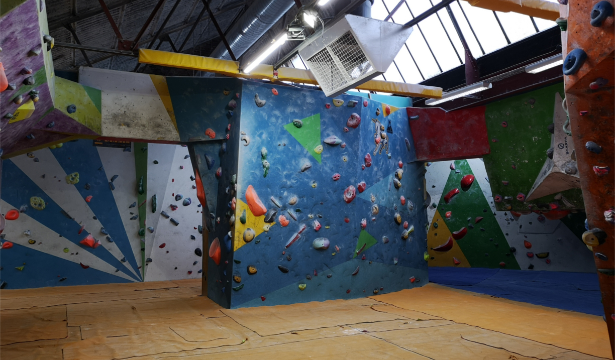 Climbing wall at The Climbing Works.