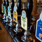 Beer pumps at The Nags Head Inn.