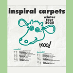 Tour poster for the Inspiral Carpets gig at the foundry, featuring their classic cow logo.