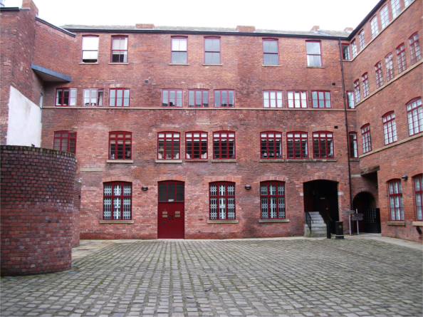 The red brick exterior of Butcher Works.