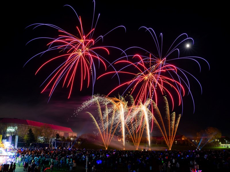 A huge fireworks display at Don Valley Bowl in Sheffield.