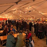 A tent filled with people at the Steel City Beer And Cider Festival.