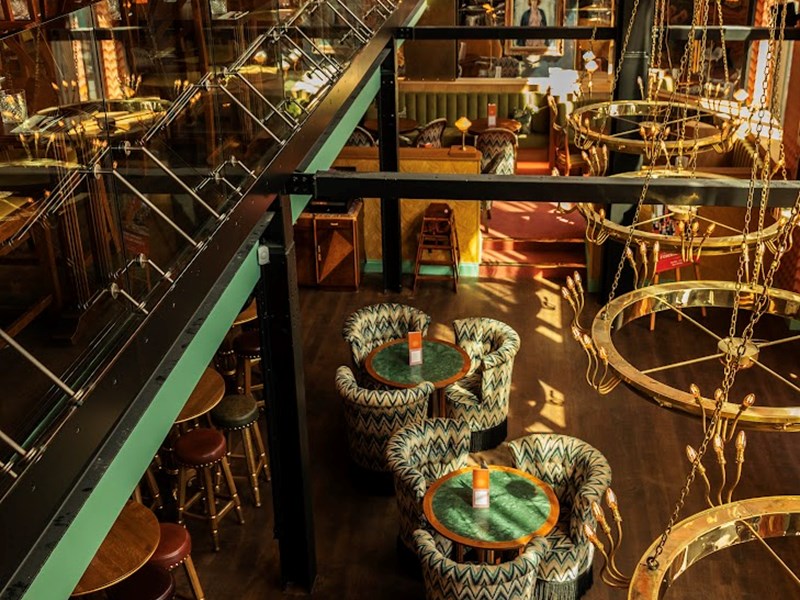 A photograph of the sumptuous interior at Cosy Club Sheffield.