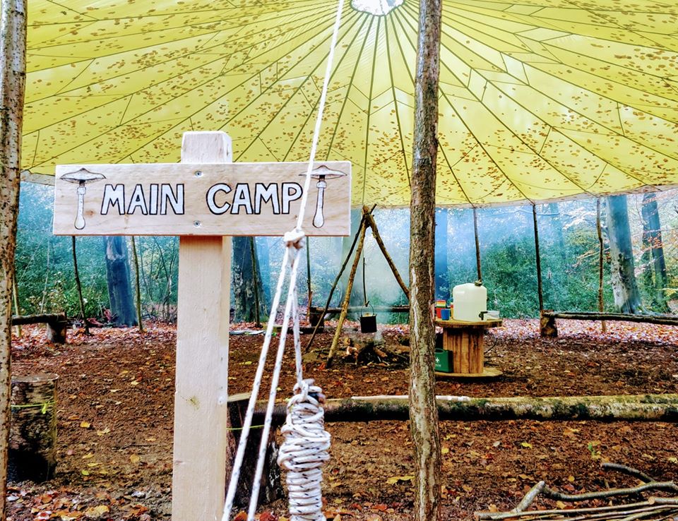 The main camp at TRIBE Bushcraft Centre