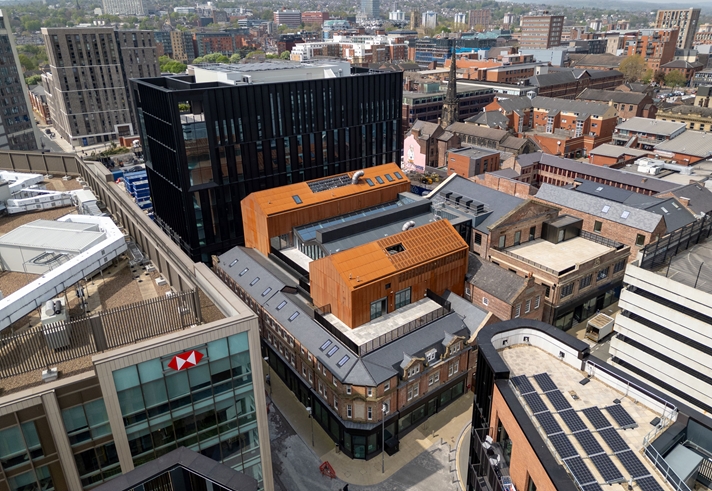 Ariel shot of Cambridge Street Collective.