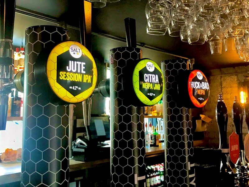 Beer taps at SALT Sheffield.