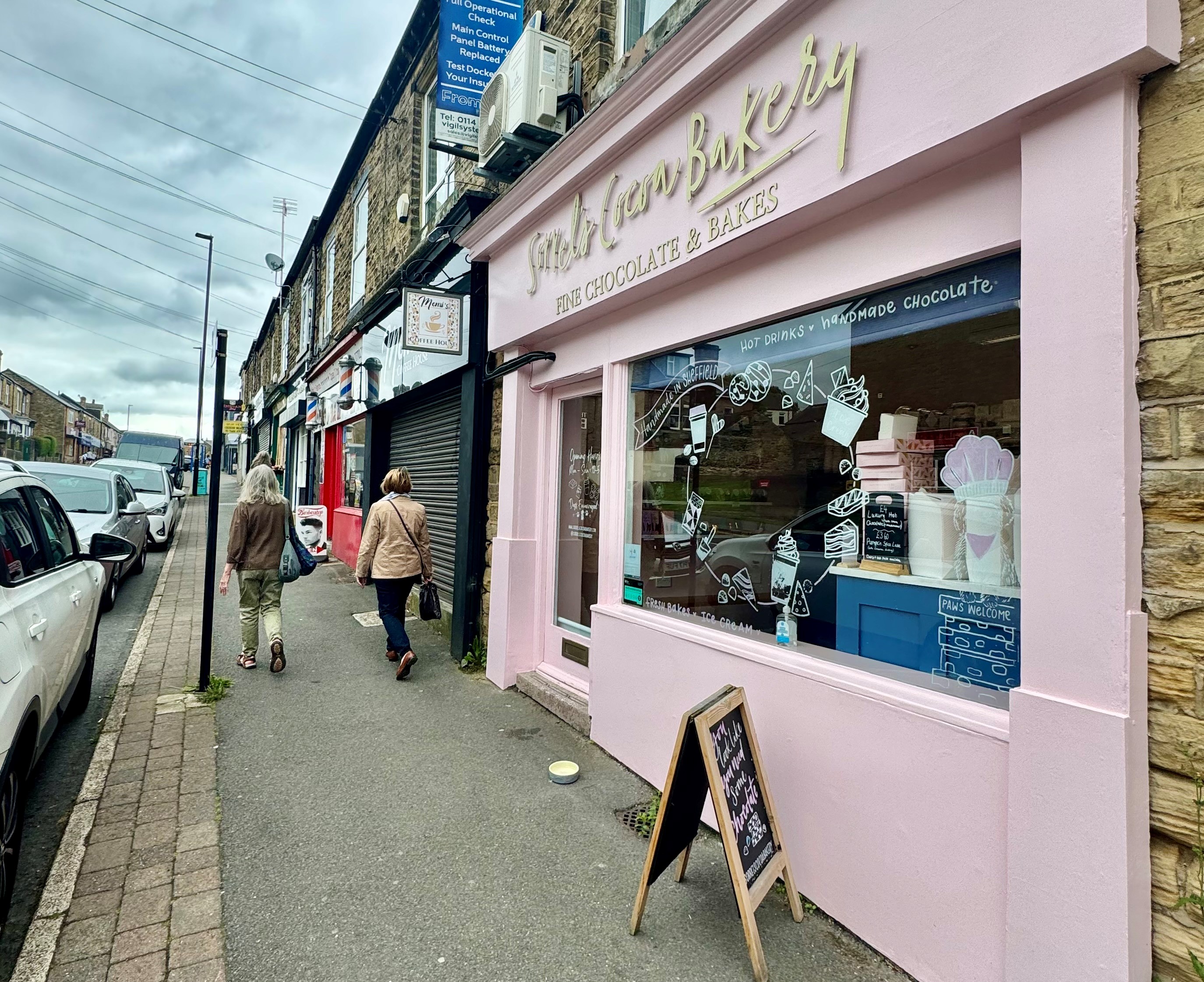 The pink exterior of Sorrel's Cocoa Bakery.