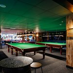 Snooker tables at Peaks Sports Bar & Snooker Club.