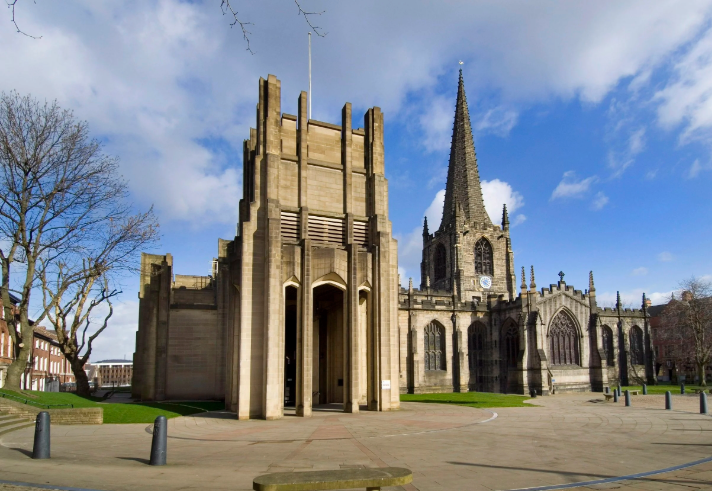 The exterior of Sheffield Cathedral.