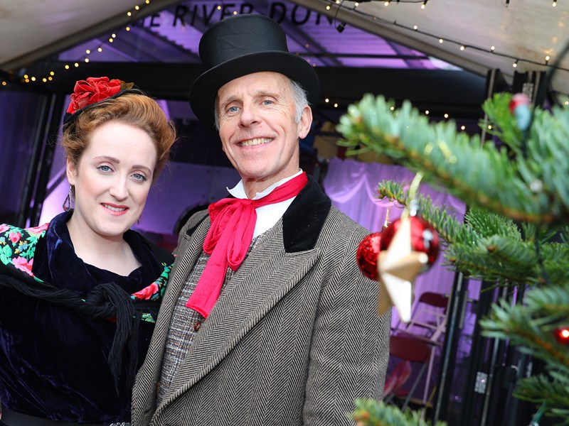 People dressed in Victorian attire at the Kelham Island Museum festive market