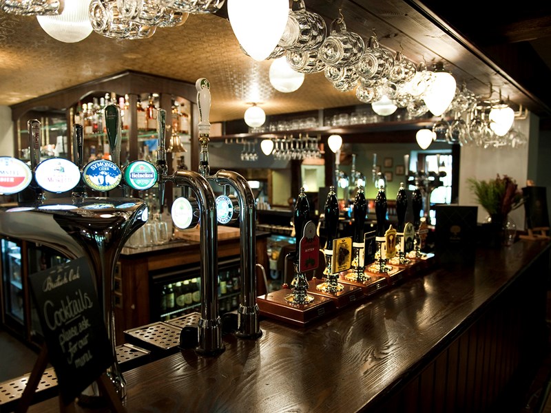 The bar at The British Oak.