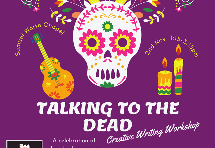 Poster for the event featuring an illustration of a skull.