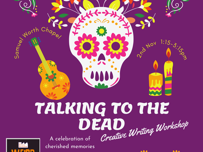 Poster for the event featuring an illustration of a skull.