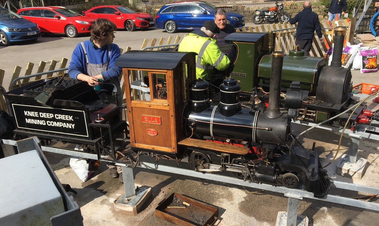 Two locomotives at the Abbeydale Miniature Railway