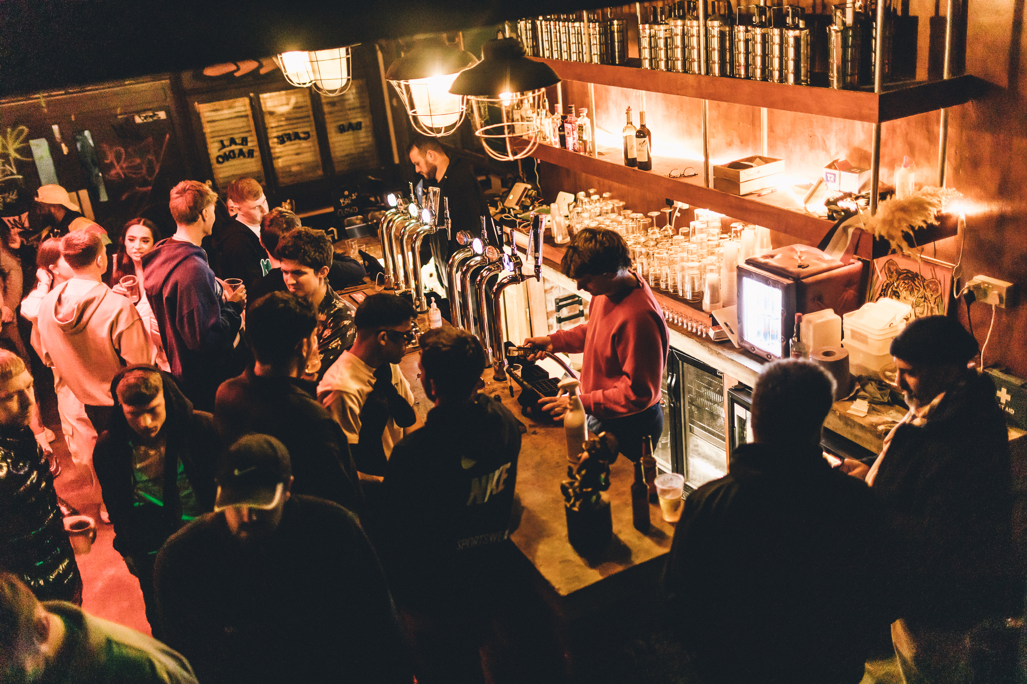 Looking down on the bar at Panke Social 