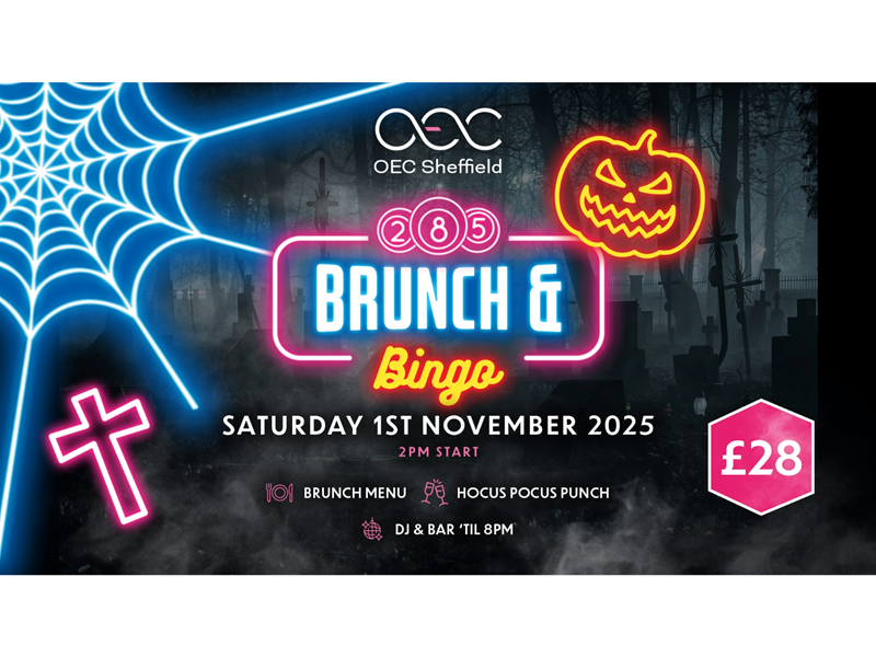 Promo poster for the event, listing the details, embellished with pumpkins and spiderwebs.