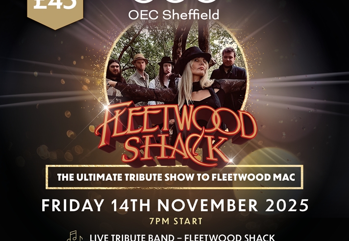 Promo poster for the event, listing the details and a picture of the band Fleetwood Shack.