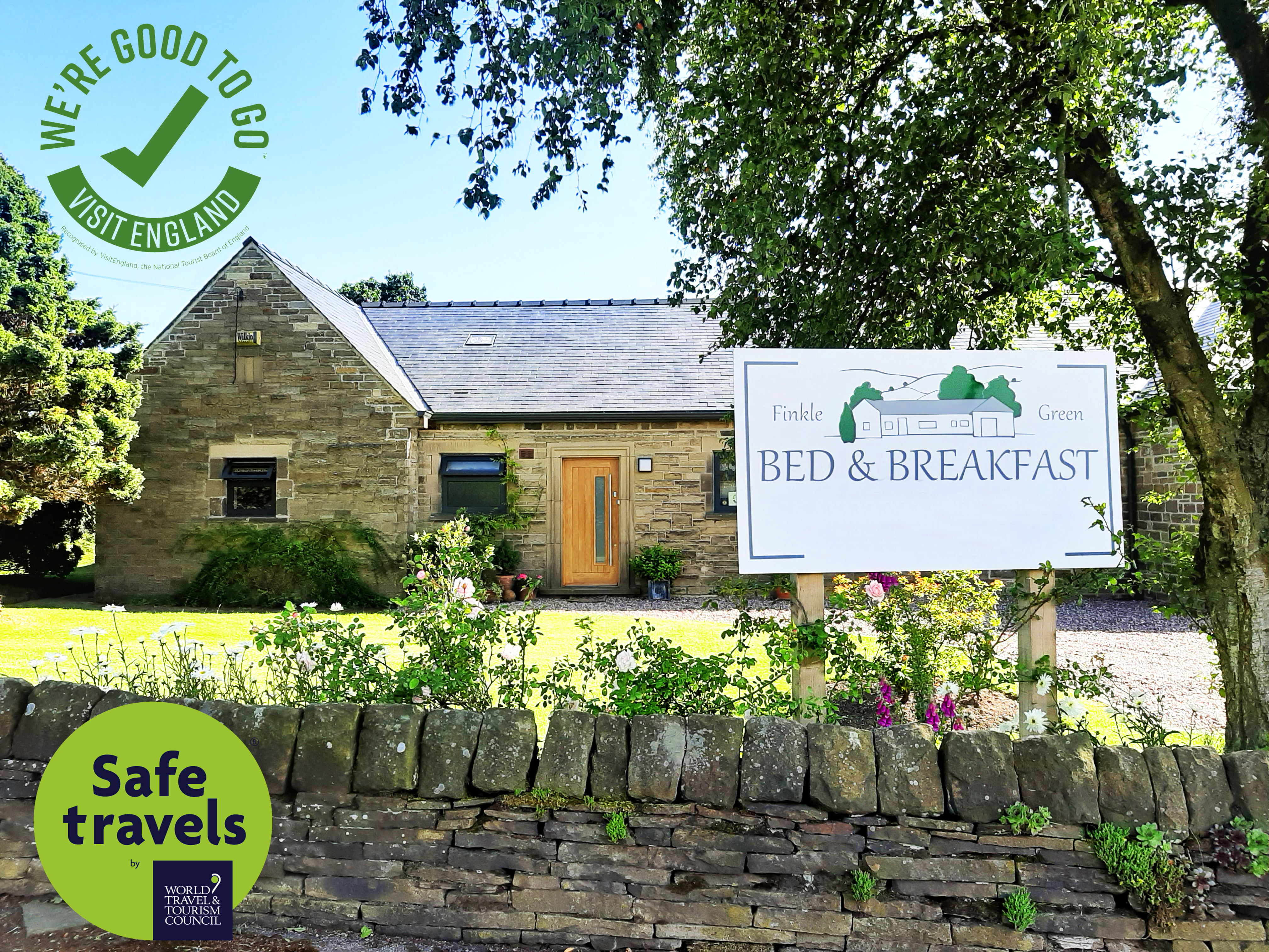 Finkle Green Bed and Breakfast exterior showing charming façade and landscaped garden.