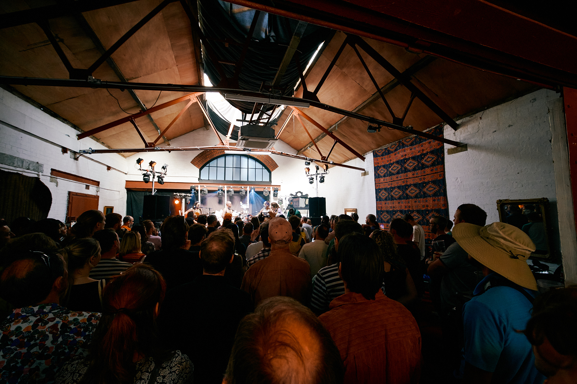 View from the audience watching live music at Yellow Arch venue in Sheffield 
