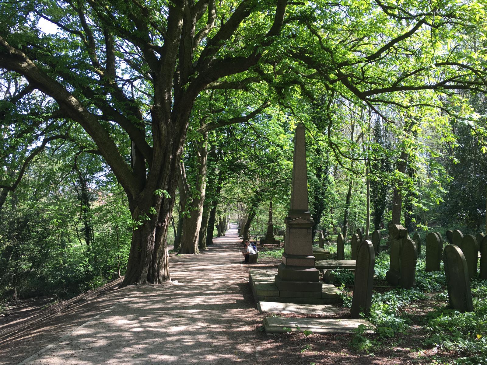 Grave stones at Sheffield General Cemetery.