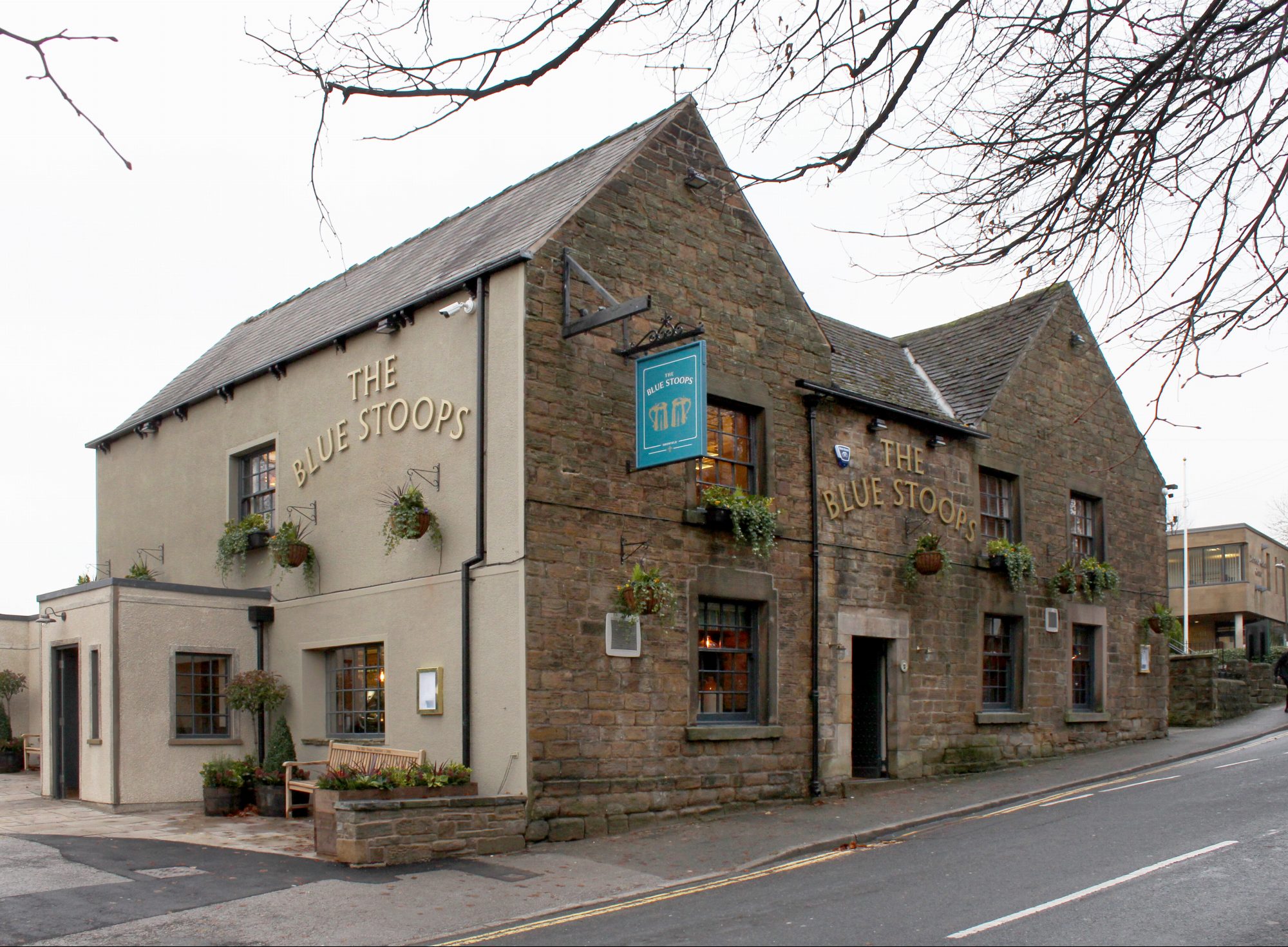 Exterior of The Blue Stoops.