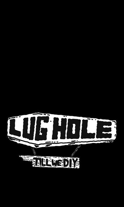 The Lughole logo on a black background.