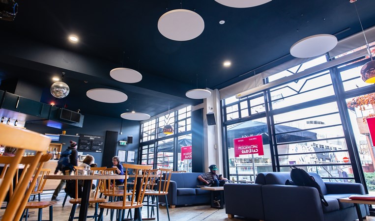 The interior of the Showroom Bar and Cafe.