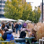Pollen Market filled with people.