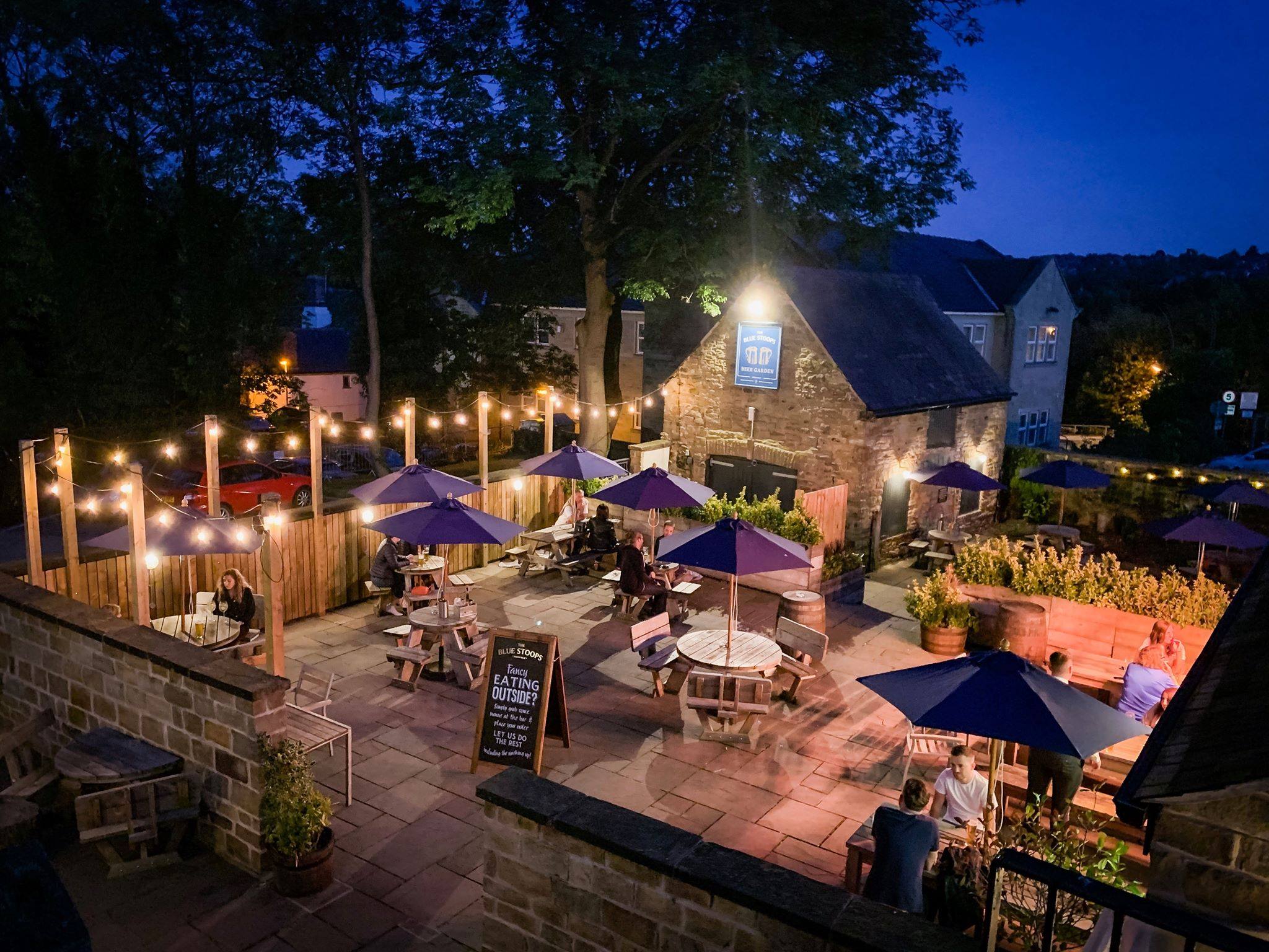Beer garden at The Blue Stoops.