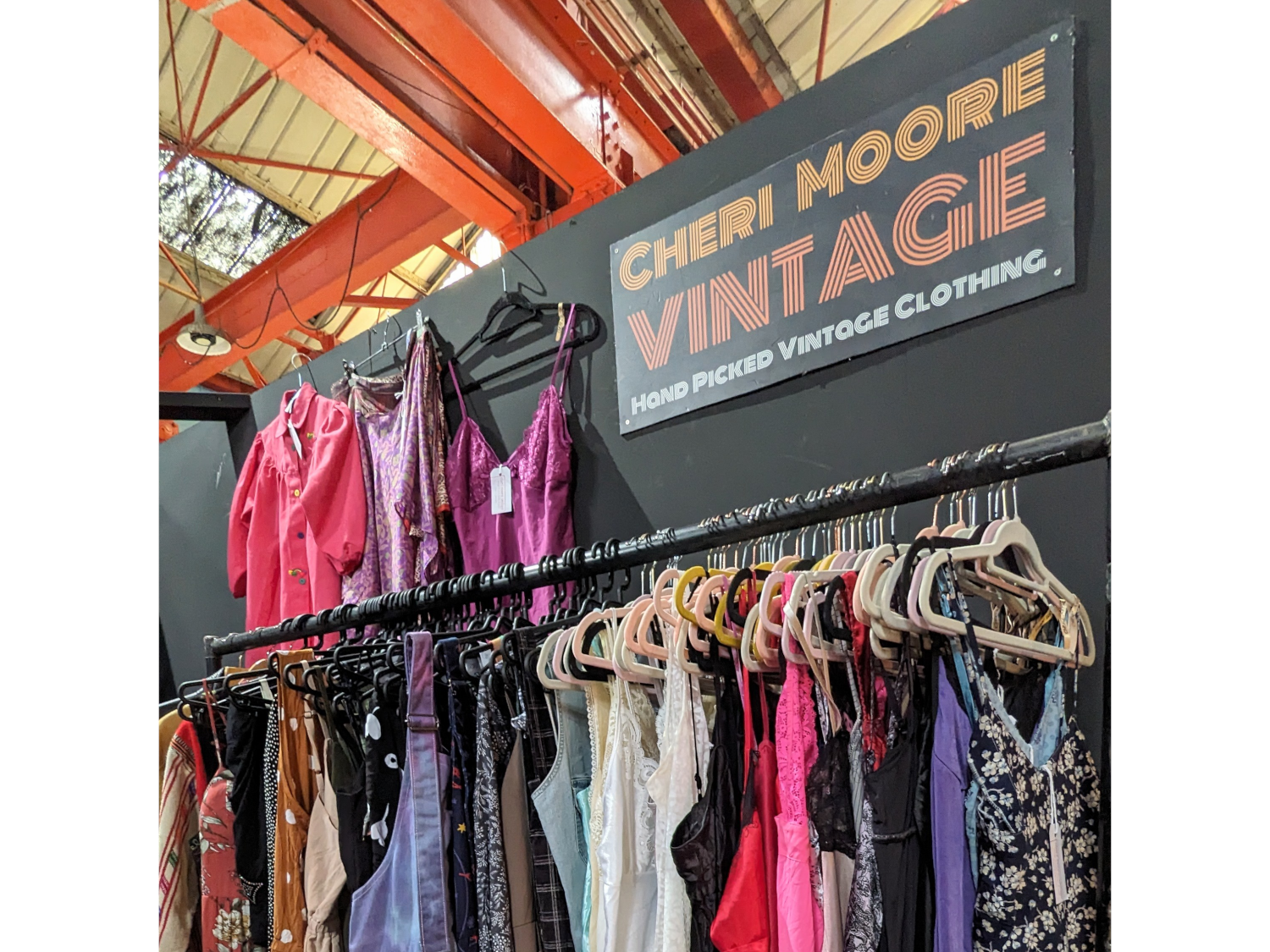 A vintage clothes stall in the Red Brick Market.