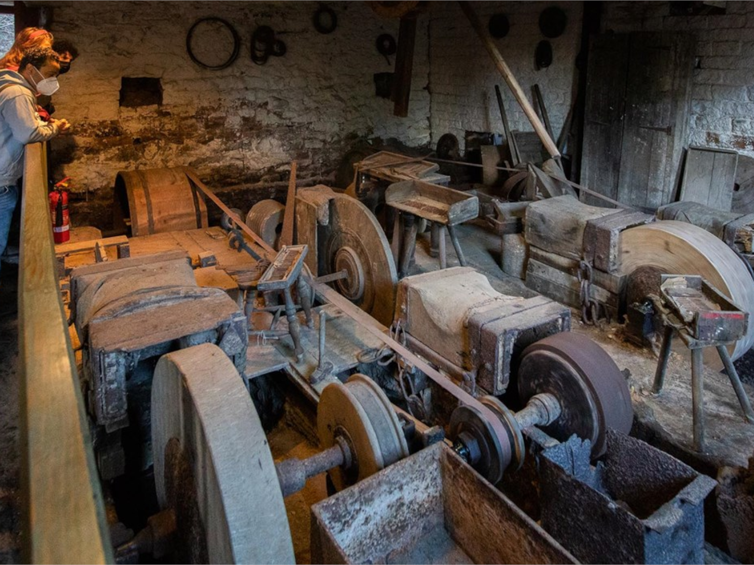 A room full of old machinery at the Shepherd Wheel Workshop.