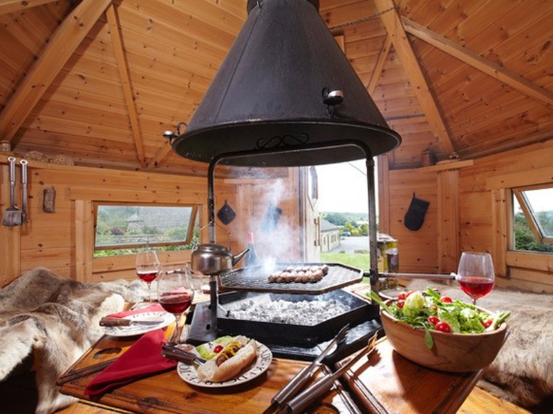 Interior view of Barbeque House at Smallshaw Cottages