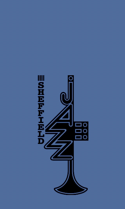 The Sheffield Jazz logo on a blue background.