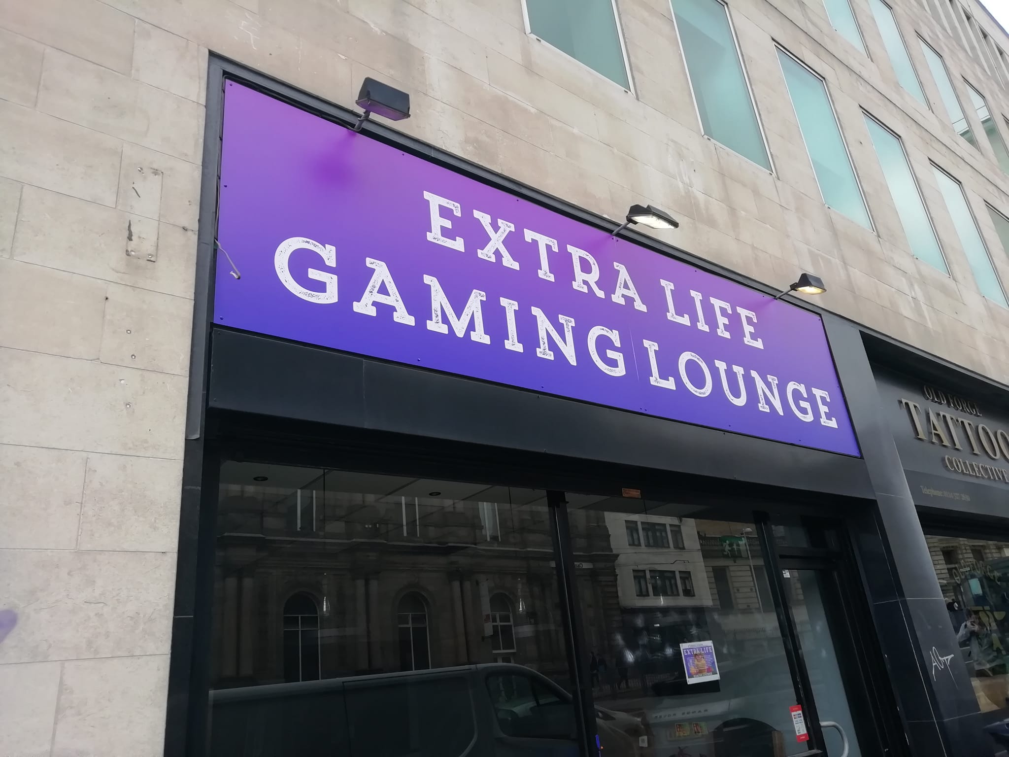 The entrance to the Extra Life Gaming Lounge.
