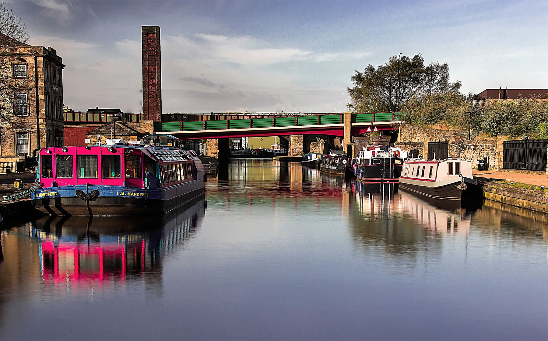 A view across the canal basin at Victoria Quays.